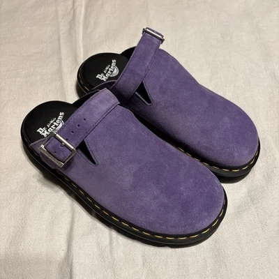 Dr. Martens Zebzag Suede Mule Sandals US 9M Purple NWOB - Image 1 of 4