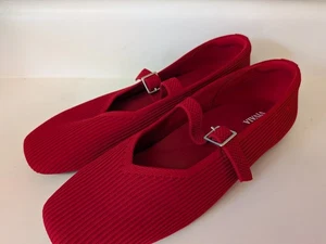 VIVAIA SCARPA DONNA MARGOT MARY-JANE PUNTA QUADRATA rosso rubino TAGLIA EU 41 US 9,5 - Foto 1 di 8