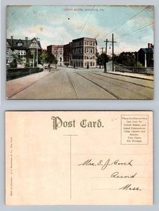 Norfolk, VA-Virginia, Ghent Scene Streetcar Tracks Vintage Postcard - Picture 1 of 3