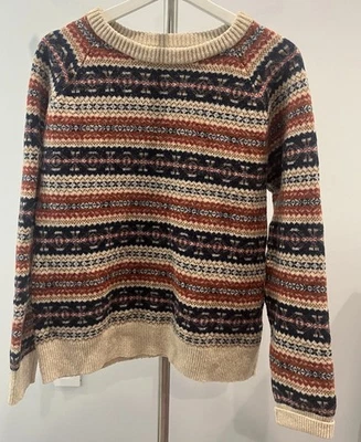 J Crew Knits Fair Isle Sweater in Lambs Wool Blend Men's Size Large AF188 - Image 1 of 4
