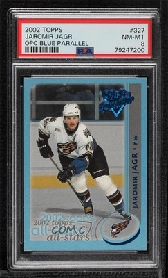 2002-03 O-Pee-Chee Premier Blue /500 Jaromir Jagr #327 PSA 8 - Image 1 of 2