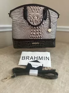 New Brahmin Large Duxbury Satchel Windermere Silver Lining w/Dust bag, Strap - Picture 1 of 6