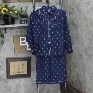 Polo Ralph Lauren Girls Big Kid Woven Long Sleeve Pajama Set Blue / Pink L - Picture 1 of 9