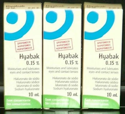 THÉA 3X Hyabak Eye Drops for Dry Eyes 10ml PRESERVATIVE FREE