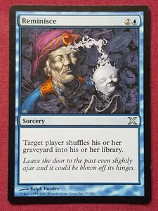 Magic The Gathering 10TH EDITION REMINISCE blue card MTG - Picture 1 of 2