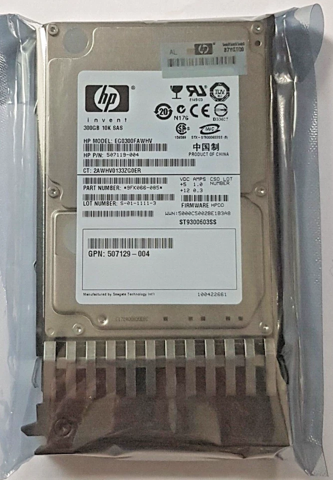 300 SAS HP EG0300FAWHV 10k RPM 16MB Dual Port HDD 2.5 " Disco Rigido Nuovo + - Immagine 1 di 1