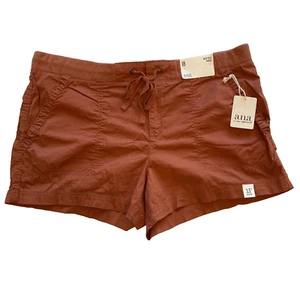 a.n.a Mid Rise Shorts Baked Clay Elastic Drawstring Waist Cargo Cotton Sz 18 NWT - Picture 1 of 5