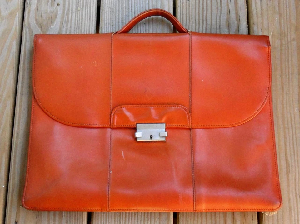 Nazareno Gabrielli Uomo Marrone Chiaro/Arancione Pelle Valigetta Lawyer PC Bag - Immagine 1 di 1