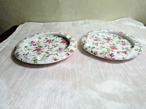 2 Lefton China Rose Chintz 5 1/4 " Round Ashtrays - Picture 1 of 10