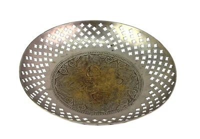 Antique Laiton Nickelé Fruit Bol Pour Dîner Table & Kitchen Décoration G66-1276 - Photo 1/4