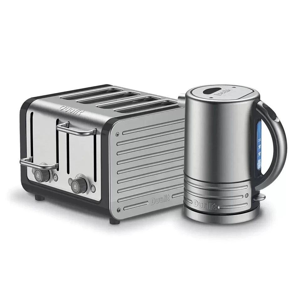 Dualit Architect 1.5L Kettle and 4 Slice Toaster Set Brushed Midnight Grey