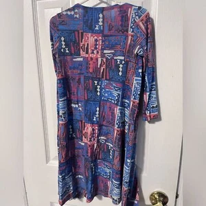 LuLARoe Sariah size 4 girls multicolor vibrant print sweater long line cardigan - Picture 1 of 4