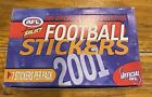2001 AFL OFFICIAL SELECT Football FACTORY BOX Of 100 SEALED PACKS  Of Stickers