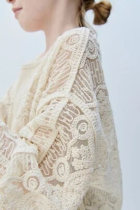 NWT ZARA GIRLS EMBROIDERED TULLE KIMONO SIZE 11-12 YEARS - Picture 1 of 4