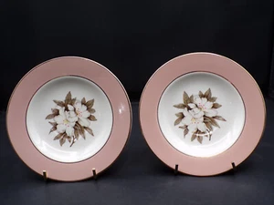 2 USA 1950s Vintage Sevron Fair Lady Saucer Plate Gold Trim 6" F25 - Picture 1 of 10