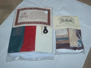 Gail Wilson Kits | *New* x2 Sets Painted Cloth Snowmen Bear Family on a Bench - Picture 1 of 4