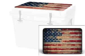 Vinyl Cooler Wrap fits YETI Tundra 50 | Decal Skin LID - Old Glory WD - Picture 1 of 7