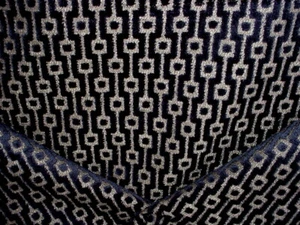 2-1/2Y Casamance 37900194 Reverence Marine Lattice Velvet Upholstery Fabric - Picture 1 of 4