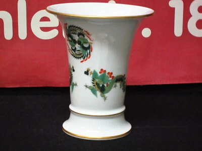 MEISSEN REICHER GRÜNER DRACHE DEKOR NUMMER 321310 VASE 1.WAHL - Bild 1 von 2