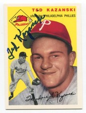 1994 Topps Archives 1954 Ted Kazanski Signed Card Baseball Autographed AUTO #78