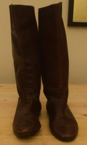 Apostrophe Women's Riding Boots 6M Brown Leather Knee High Casual Pull On Boot - Picture 1 of 8