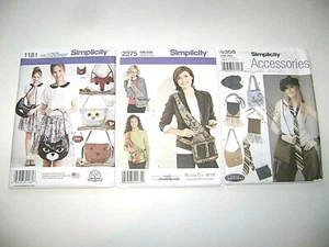 Lote de accesorios de bolsa Simplicity 1181, 2275, 5308 UC FF - Imagen 1 de 7