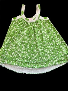 Baby Nay EUC Green/White Doves Cotton/Modal Knit Hi-Low Hem Sundress-18Mos - Picture 1 of 5