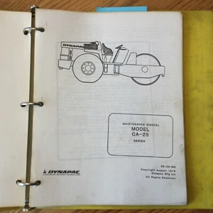 Dynapac CA-25 MANUALE MANUTENZIONE COMPATTATORE VIBRANTE GUIDA RULLO, SE-25-MM - Foto 1 di 5