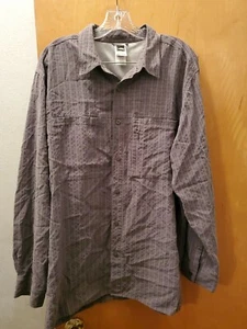 The North Face Long Sleeve Button Blue Plaid Cotton Shirt Mens Hiking Camping XL - Picture 1 of 5
