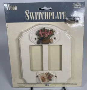 Cubierta de salida de placa basculante doble de madera blanca para jardinería FIGI de colección NOS - Imagen 1 de 4