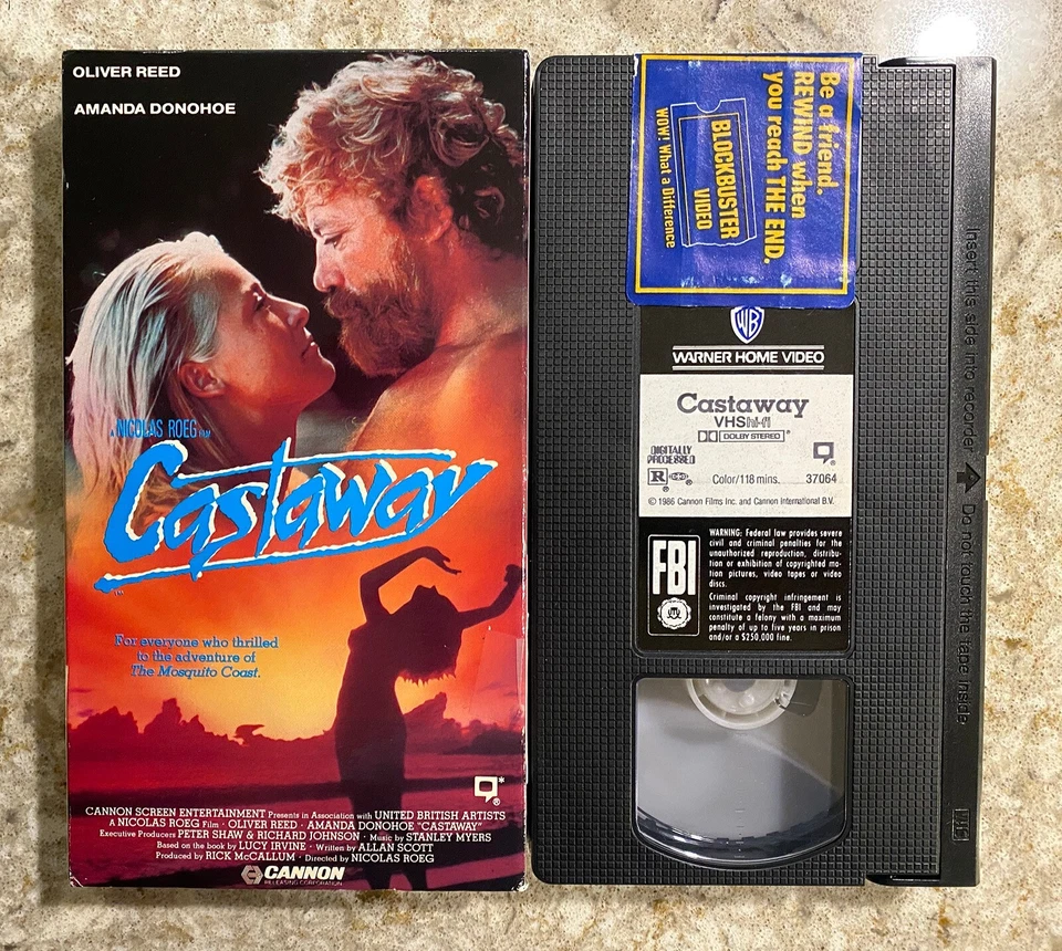 VHS: Castaway (1986): Amanda Donohoe, Oliver Reed, Nicolas Roeg - Image 1 of 1