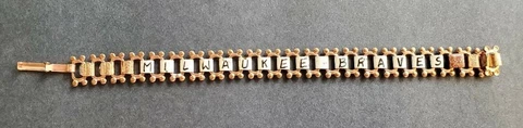NICE 8" long 1960's Milwaukee Braves Ladies Charm Bracelet - Aaron Spahn Mathews Cover