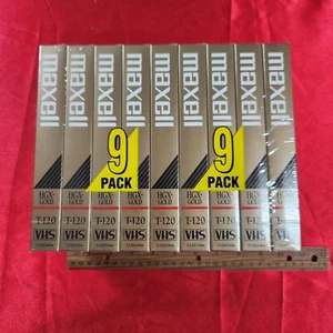 Pack de 9 cintas VHS nuevas MAXELL T-120HGX-(G) - Imagen 1 de 5