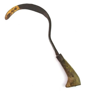 Indian Sickle – Old Grain Cutting Iron Hand Tool – Vintage Farm Décor. G47-295 - Picture 1 of 8