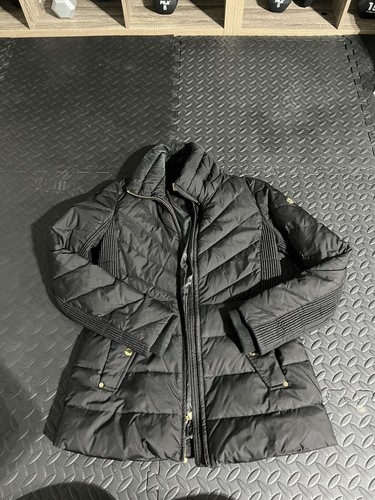 Michael Kors giacca tampone nera MK piumino cappotto da indossare taglia small