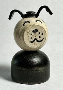 Vintage Fisher Price Little People Wood Mushroom Marshmallow Lucky Dog Lace Shoe - Picture 1 of 3