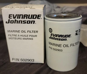 Johnson • OMC • Cobra •Evinrude • OEM 502903  Marine Oil Filter white & black - Picture 1 of 2