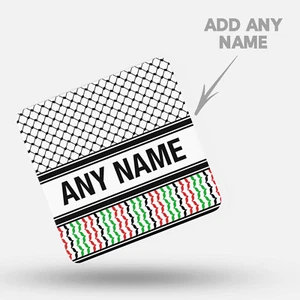 Personalisierte Palästinensische Keffiyeh Untersetzer + Tasse - Palästina Keffiyah Kufiya Araber - Bild 1 von 16