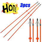 Solid Fiberglass Arrows Bowfishing Arrow with Tip Broadheads outdoor archery USA