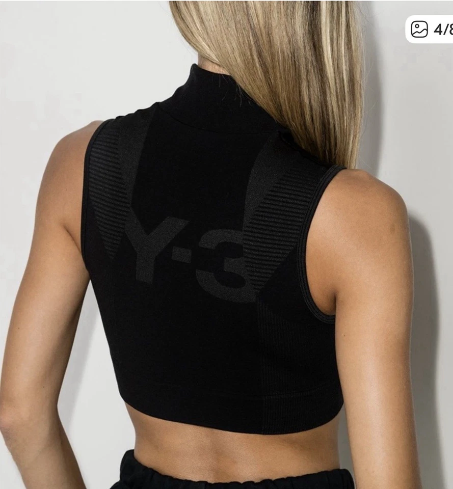 Top deportivo Y-3 Yohji Yamamoto sin costuras tejido acanalado talla XS Foto 1 de 4