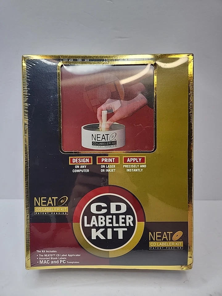 Vintage NEAT NEATO CD Labeler Kit Software Mac/PC & Case Inserts Near Mint 1996 - Image 1 of 4