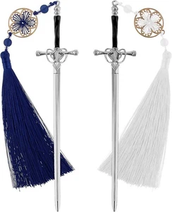 2Pcs Sword Katana Metal Bookmarks with Tassel Vintage Gifts for Book Lovers - Picture 1 of 5