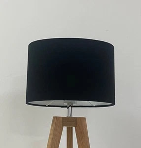 Pantalla de lámpara de terciopelo negro ovalado tono de luz - Imagen 1 de 10