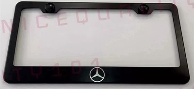 Mercedes Benz Laser Engraved Stainless Steel Matte Black License Plate Frame - Image 1 of 4