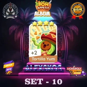 TORTILLA YUM - ⭐️4 MONO_POLY_-GO 4S STICKERS CARDS ⚡️ FAST SEND ⚡️ - Picture 1 of 1