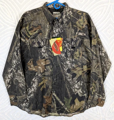 Fieldstaff Camouflage Mossy Oak Vented Twill Long Sleeve Hunting Shirt Sz XL New - Image 1 of 4
