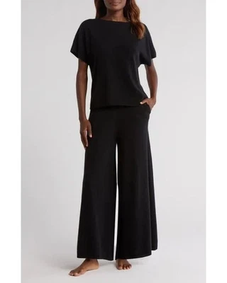 Новый, Nordstrom кашемир широкие ноги Топ и брюки в черный размер L #S8082 - Изображение 1 из 4