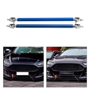 20cm Adjustable Front Bumper Lip Splitter Spoiler Strut Rod Tie Support Bar Blue - Picture 1 of 4