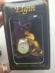NEW Elgin Cat Fishbowl Collectible Mini Clock In Case NIB  Rare  Fish in Barrel  - Picture 1 of 11