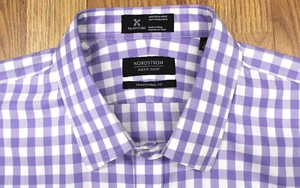 CAMISA NORDSTROM CORTE TRADICIONAL 100% ALGODÓN LAVANDA Y BLANCO Talla 18 2X-GRANDE, XXL - Imagen 1 de 4